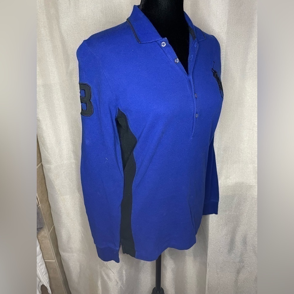 POLO by RALPH LAUREN Size M Blue Black Embroidery Cotton Sweatshirt‌‌‌‌‌‌‌‌‌‌‌‌ - Picture 2 of 10